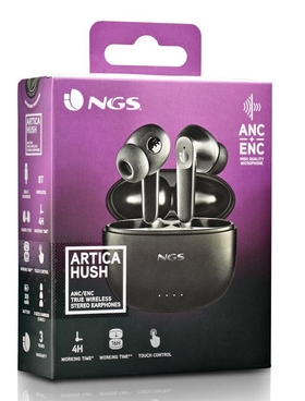 Auriculares Inalámbricos NGS ARTICA HUSH Negro Estuche