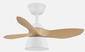 Abrila CUBICO Blanco/Haya - Ventilador de Techo Aspas Normales 36 W G