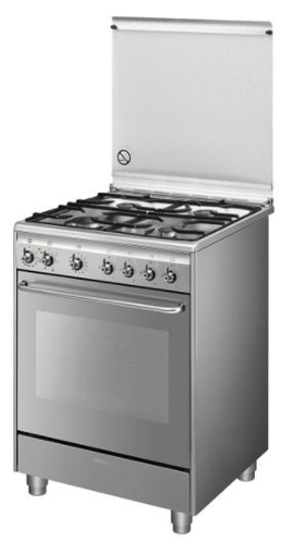 ▷ Cocina SMEG CX60SV9 de Gas con 4 Zonas de cocción 1 Horno y acabado en  Acero Inoxidable
