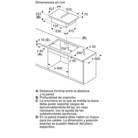 Placa de cocina Bosch PXX875D67E 80 cm, con extractor integrado