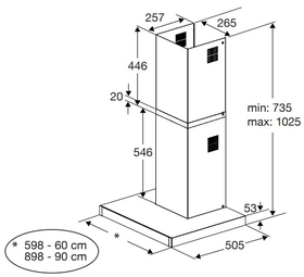 Campana extractora 60 cm Beko BHCB 61622 BXH — Barraca Europa