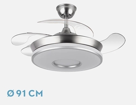 ABRILA DANI Níquel - Ventilador de Techo Aspas Retráctiles 59 W F