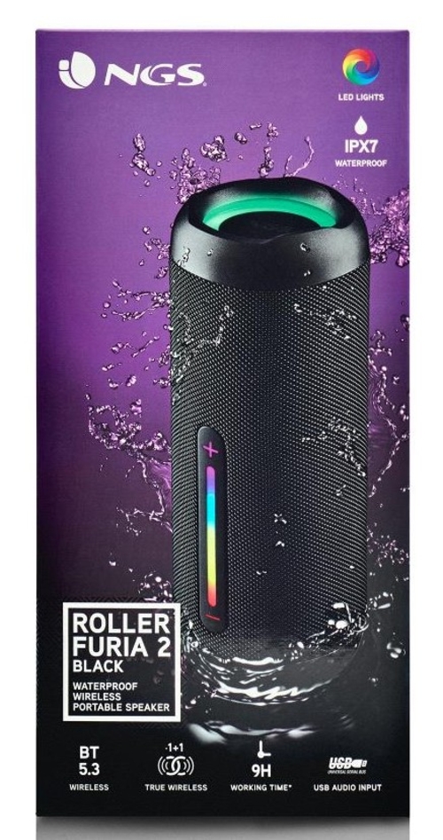 NGS ROLLER FURIA 2 Negro - Altavoz Portátil 30W