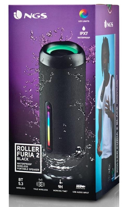 NGS ROLLER FURIA 2 Negro - Altavoz Portátil 30W