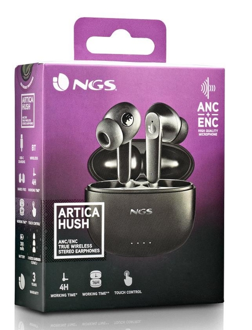 NGS ARTICA HUSH Negro - Auricular Inalámbrico Estuche