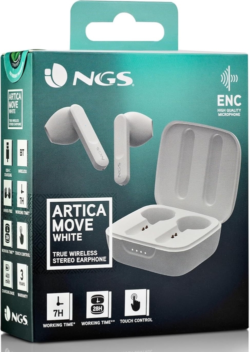 NGS ARTICA MOVE Blanco - Auricular Inalámbrico Estuche