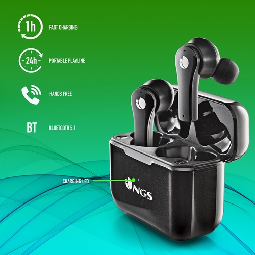 NGS ARTICA BLOOM BLACK - Auricular Inalámbrico Estuche