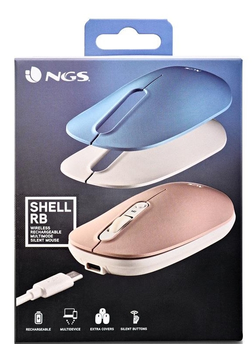 NGS SHELL-RB Blanco - Ratón Inalámbrico
