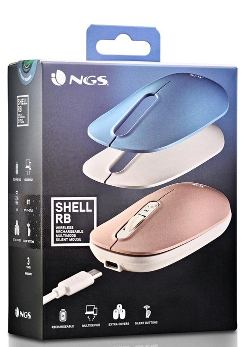NGS SHELL-RB Blanco - Ratón Inalámbrico