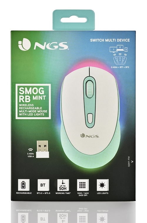 NGS SMOG MINT-RB Verde - Ratón Inalámbrico