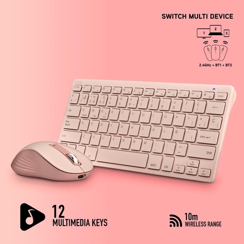 NGS FANTASY KIT Rosa - Teclado + Ratón