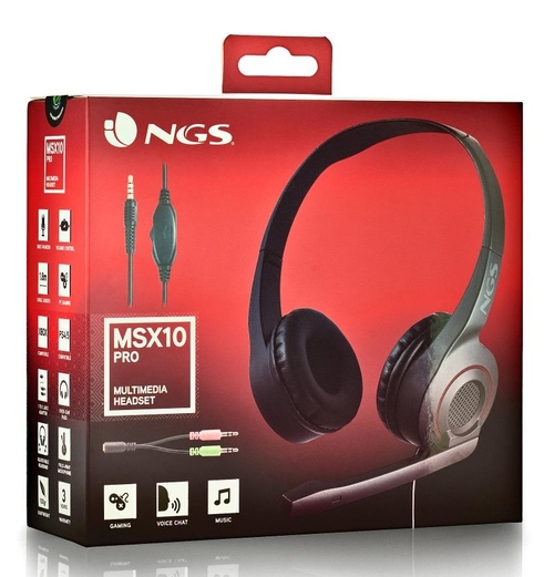 NGS MSX 10 PRO Negro - Auricular de Diadema Con Cable