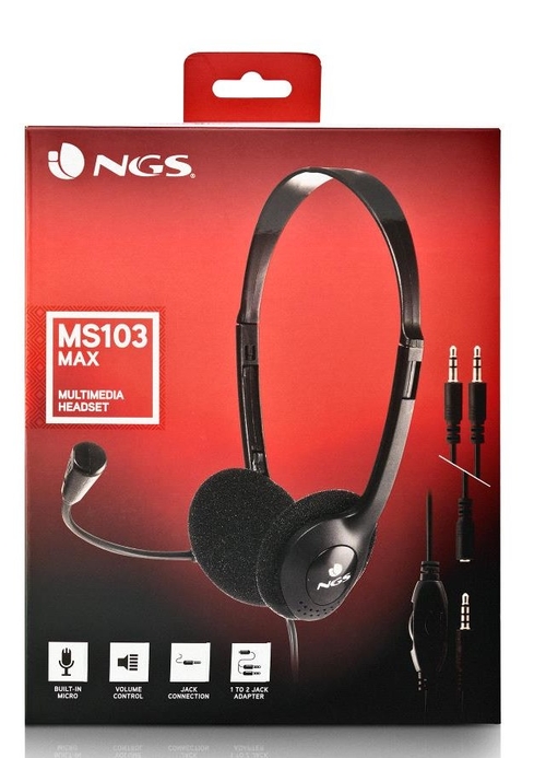 NGS MS103 MAX Negro - Auricular de Diadema Con Cable