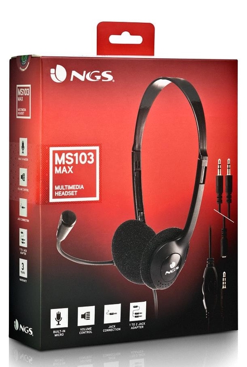 NGS MS103 MAX Negro - Auricular de Diadema Con Cable