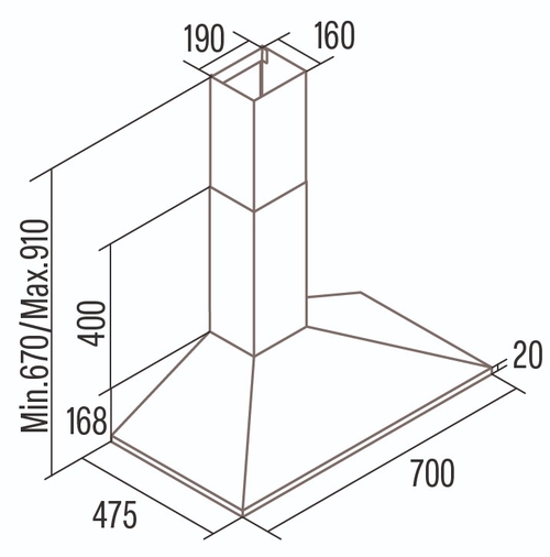 CATA VK 7000 X INOX - Campana Decorativa 70CM