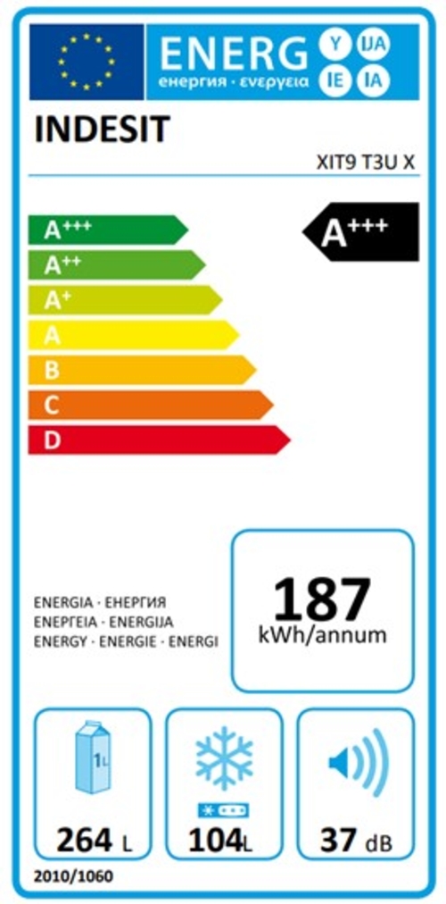 INDESIT XIT9 T3U X INOX - Frigorífico Combi No Frost