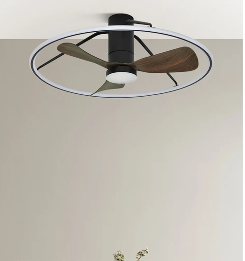 ABRILA OPORTO Negro/Marrón 56W - Ventilador de Techo 3 Aspas