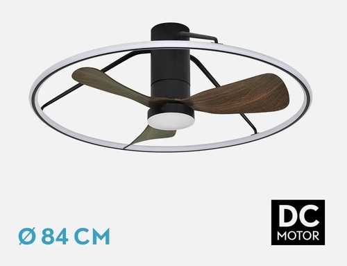 ABRILA OPORTO Negro/Marrón 56W - Ventilador de Techo 3 Aspas