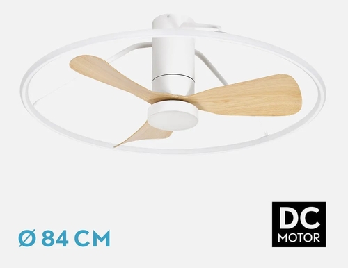 ABRILA OPORTO Blanco/Haya 56W - Ventilador de Techo 3 Aspas