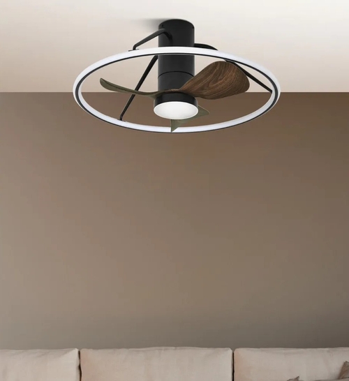 ABRILA OPORTO Negro/Marrón 46W - Ventilador de Techo 3 Aspas