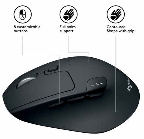 LOGITECH M720 TRIATHLON Negro - Ratón Sin Cable