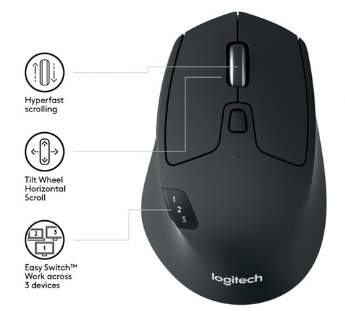 LOGITECH M720 TRIATHLON Negro - Ratón Sin Cable