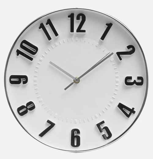 ABRILA HORA Plata - Reloj de Pared 30CM