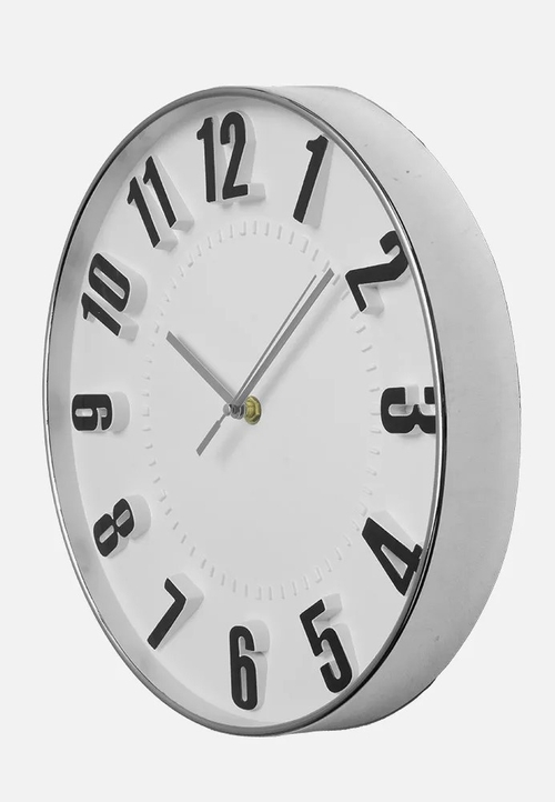 ABRILA HORA Plata - Reloj de Pared 30CM