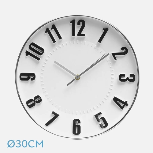 ABRILA HORA Plata - Reloj de Pared 30CM
