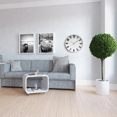 ABRILA HORA Plata - Reloj de Pared 30CM