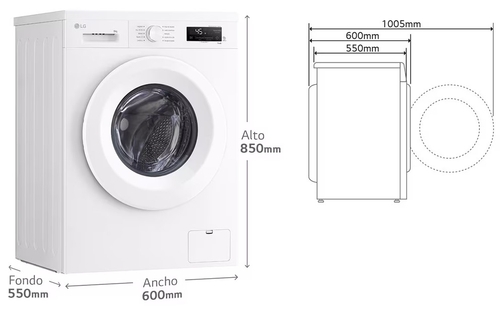 LG F4X1008NWH Blanco - Lavadora Carga Frontal 8KG 1400RPM