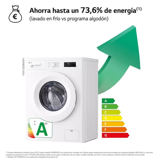 LG F4X1008NWH Blanco - Lavadora Carga Frontal 8KG 1400RPM