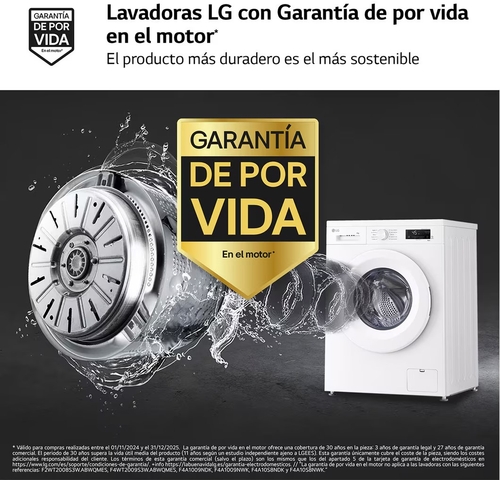 LG F4X1008NWH Blanco - Lavadora Carga Frontal 8KG 1400RPM