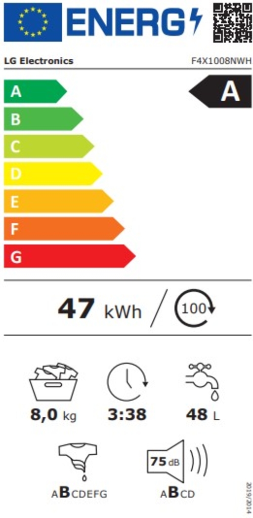 LG F4X1008NWH Blanco - Lavadora Carga Frontal 8KG 1400RPM