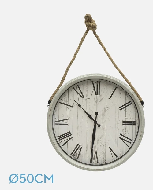 ABRILA ZAMAN Blanco - Reloj de Pared 50CM