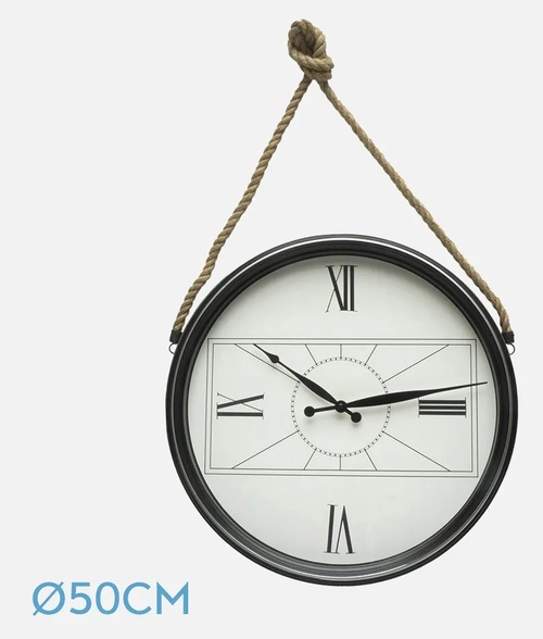 ABRILA ZAMAN Negro - Reloj de Pared 50CM