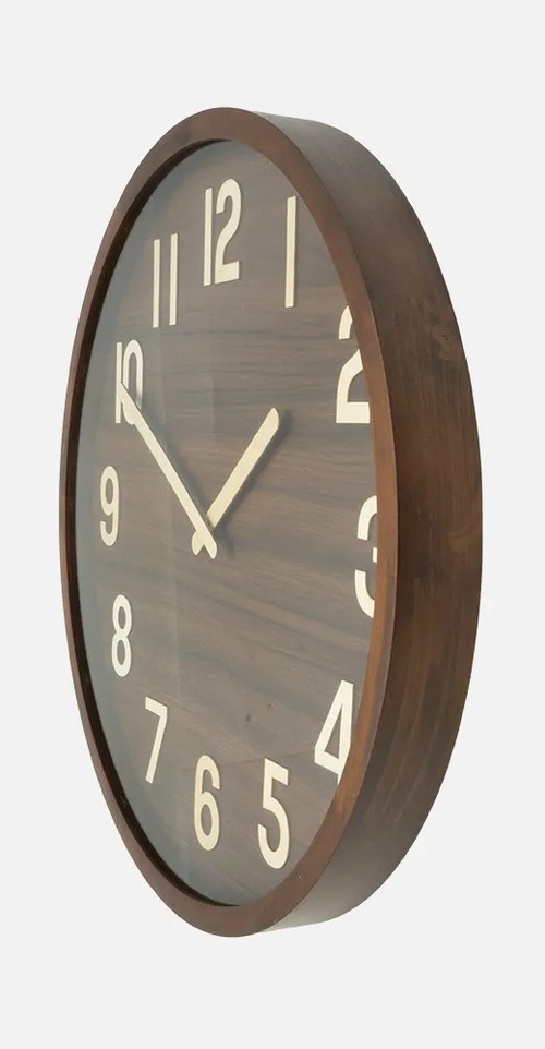 ABRILA BORGOÑA Madera Oscura - Reloj de Pared 60CM