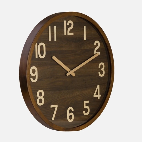 ABRILA BORGOÑA Madera Oscura - Reloj de Pared 60CM