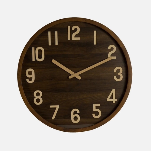 ABRILA BORGOÑA Madera Oscura - Reloj de Pared 60CM