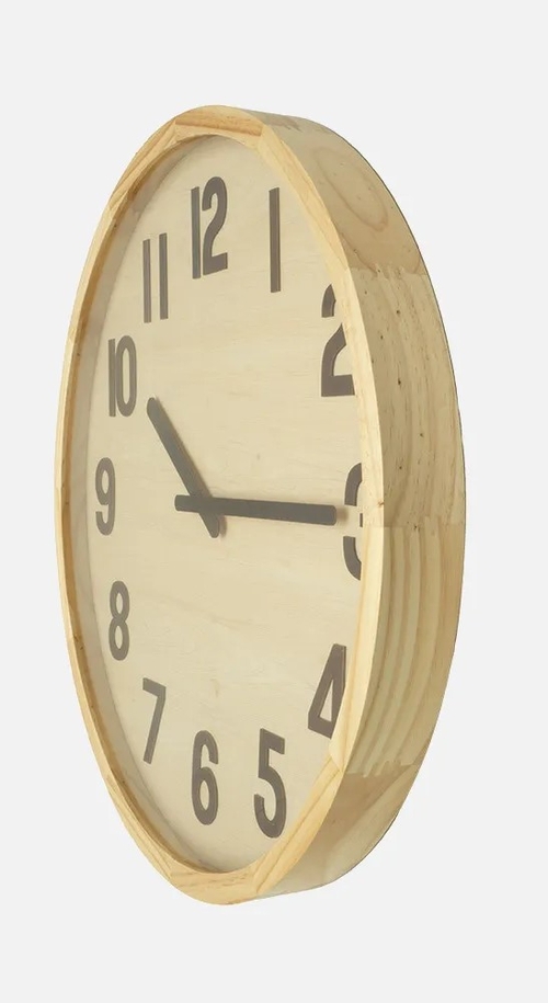 ABRILA BORGOÑA Madera Clara - Reloj de Pared 60CM