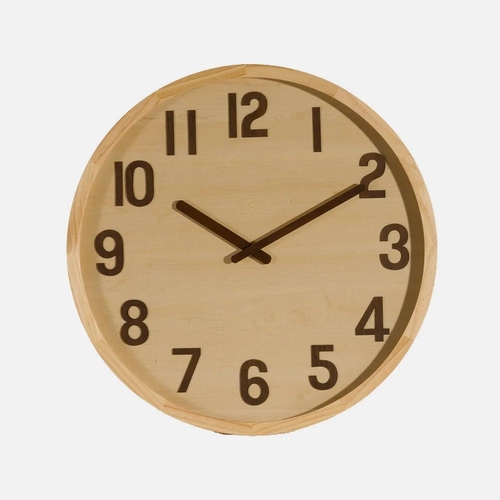 ABRILA BORGOÑA Madera Clara - Reloj de Pared 60CM