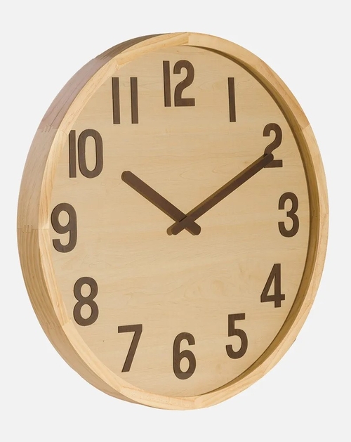 ABRILA BORGOÑA Madera Clara - Reloj de Pared 60CM