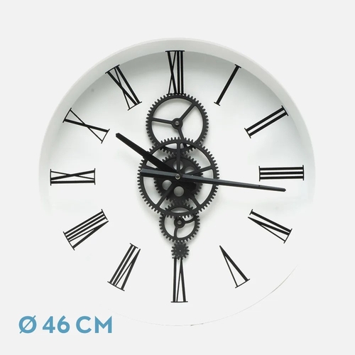 ABRILA DUQUE Blanco-Negro - Reloj de Pared 46CM