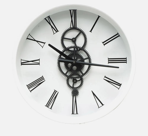 ABRILA DUQUE Blanco-Negro - Reloj de Pared 46CM