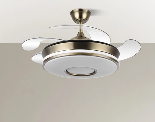 ABRILA DANI Cuero - Ventilador de Techo Aspas Retráctiles 59 W F