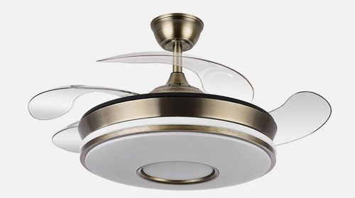 ABRILA DANI Cuero - Ventilador de Techo Aspas Retráctiles 59 W F