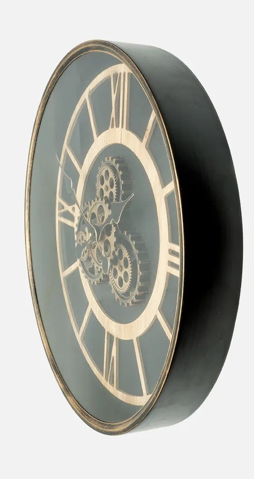 ABRILA DURCAL Marrón/Haya/Oro - Reloj de Pared 60CM