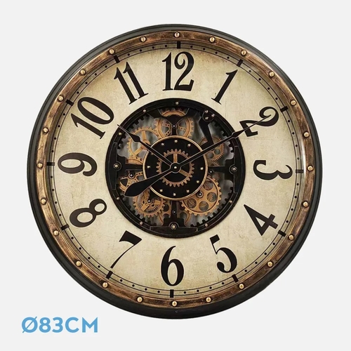 ABRILA TREVISO Oro/Negro - Reloj de Pared 83CM