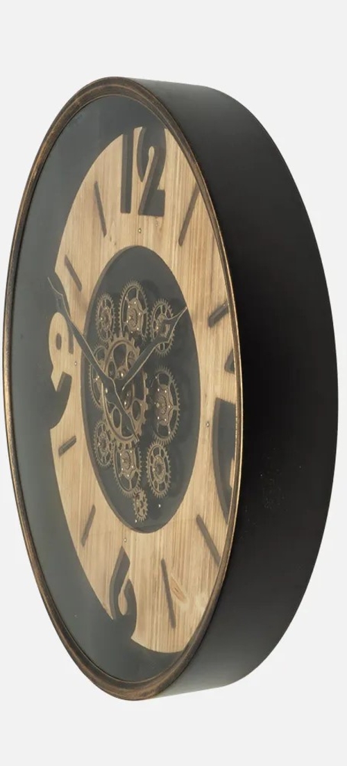 ABRILA ALMANZORA Negro/Haya/Oro - Reloj de Pared 60CM