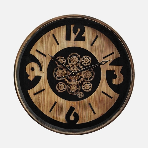 ABRILA ALMANZORA Negro/Haya/Oro - Reloj de Pared 60CM
